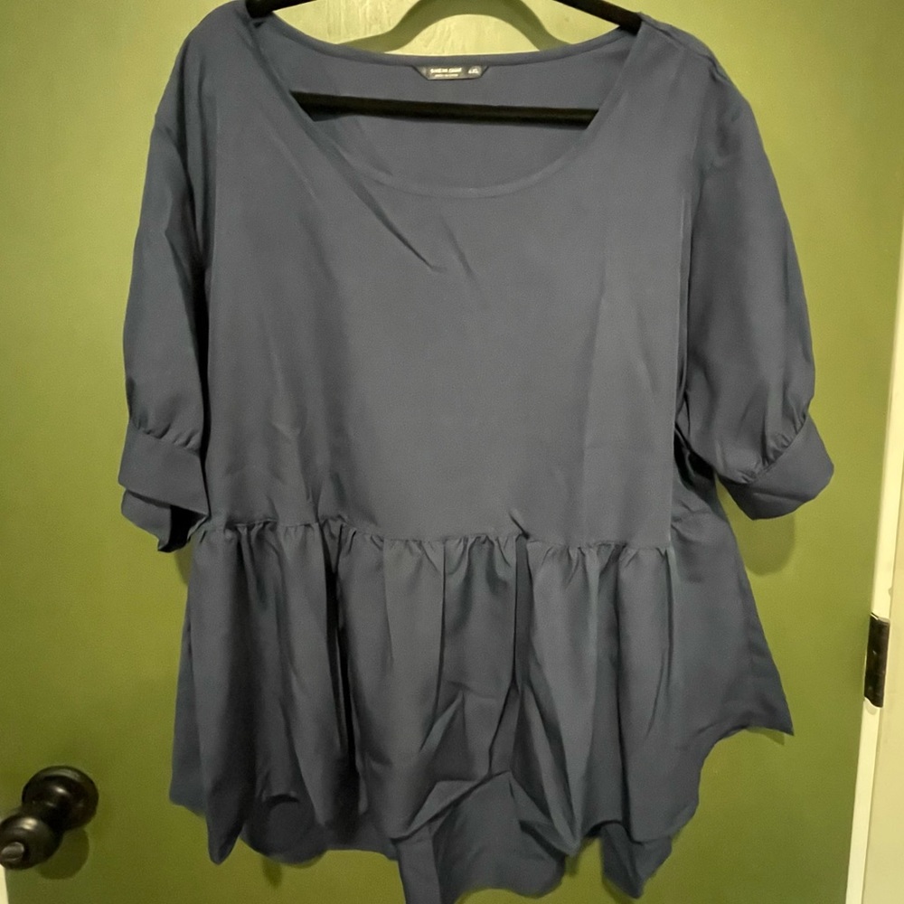 SHEIN Navy Blue Plus Size Blouse